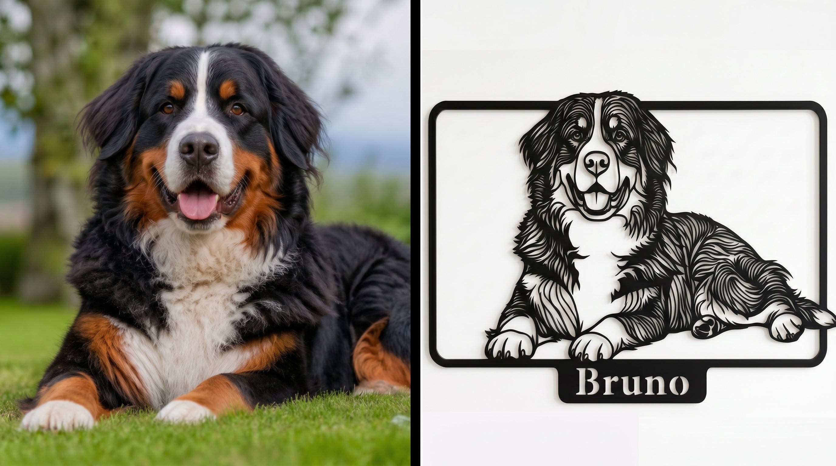 Individuelle Hunde-Wanddekoration aus Metall nach Ihrem Foto - DieMetallmacher