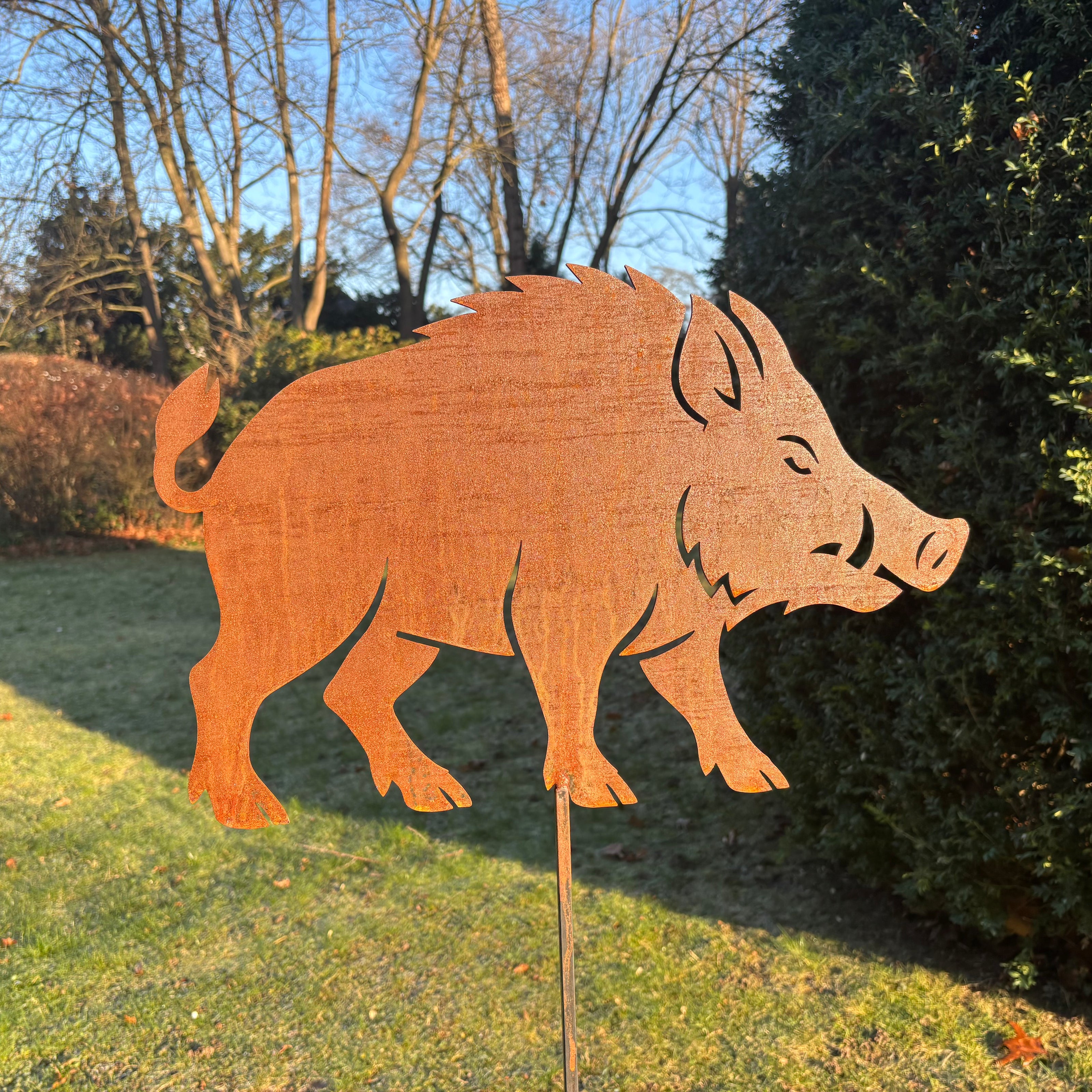 DIEMETALLMACHER Wildschwein Corten-Gartendeko 