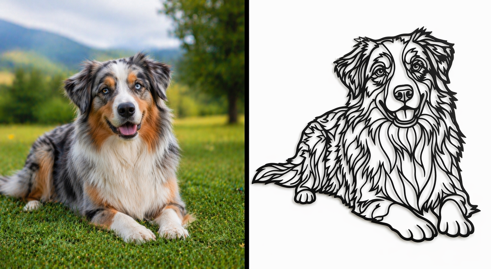 Individuelle Hunde-Wanddekoration aus Metall nach Ihrem Foto - DieMetallmacher