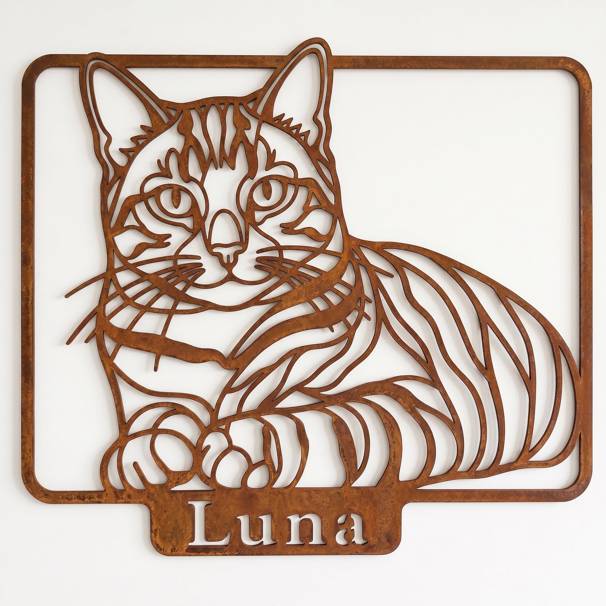 Individuelle Katzen-Wanddekoration aus Metall nach Ihrem Foto - DieMetallmacher