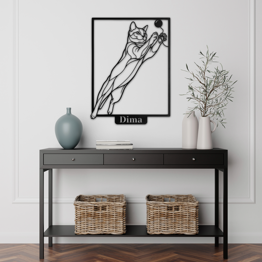 Individuelle Katzen-Wanddekoration aus Metall nach Ihrem Foto - DieMetallmacher