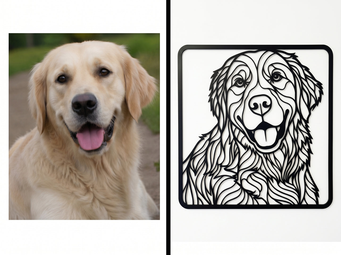 Individuelle Hunde-Wanddekoration aus Metall nach Ihrem Foto - DieMetallmacher