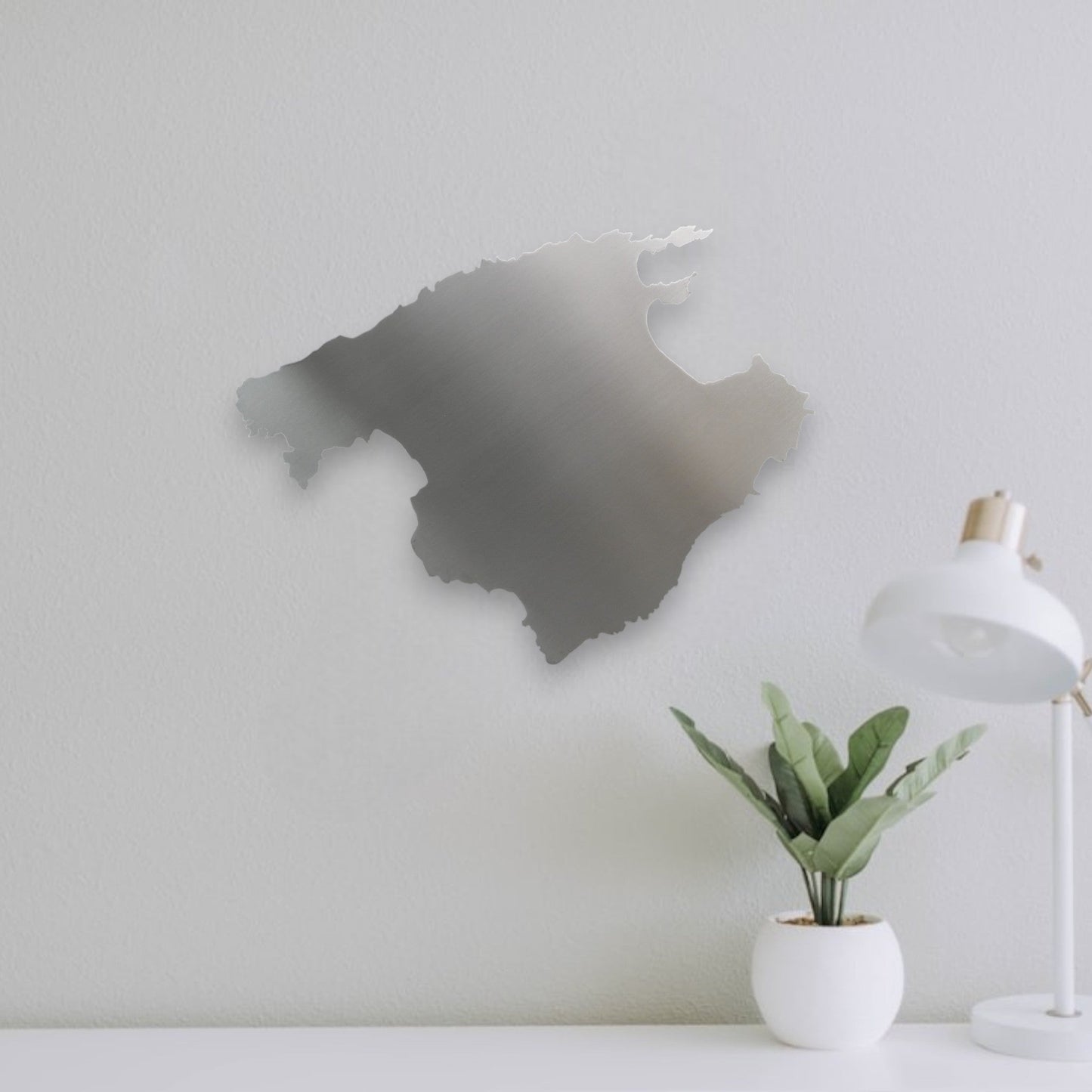 Mallorca Wanddekoration aus Metall in Edelstahl Wandbild