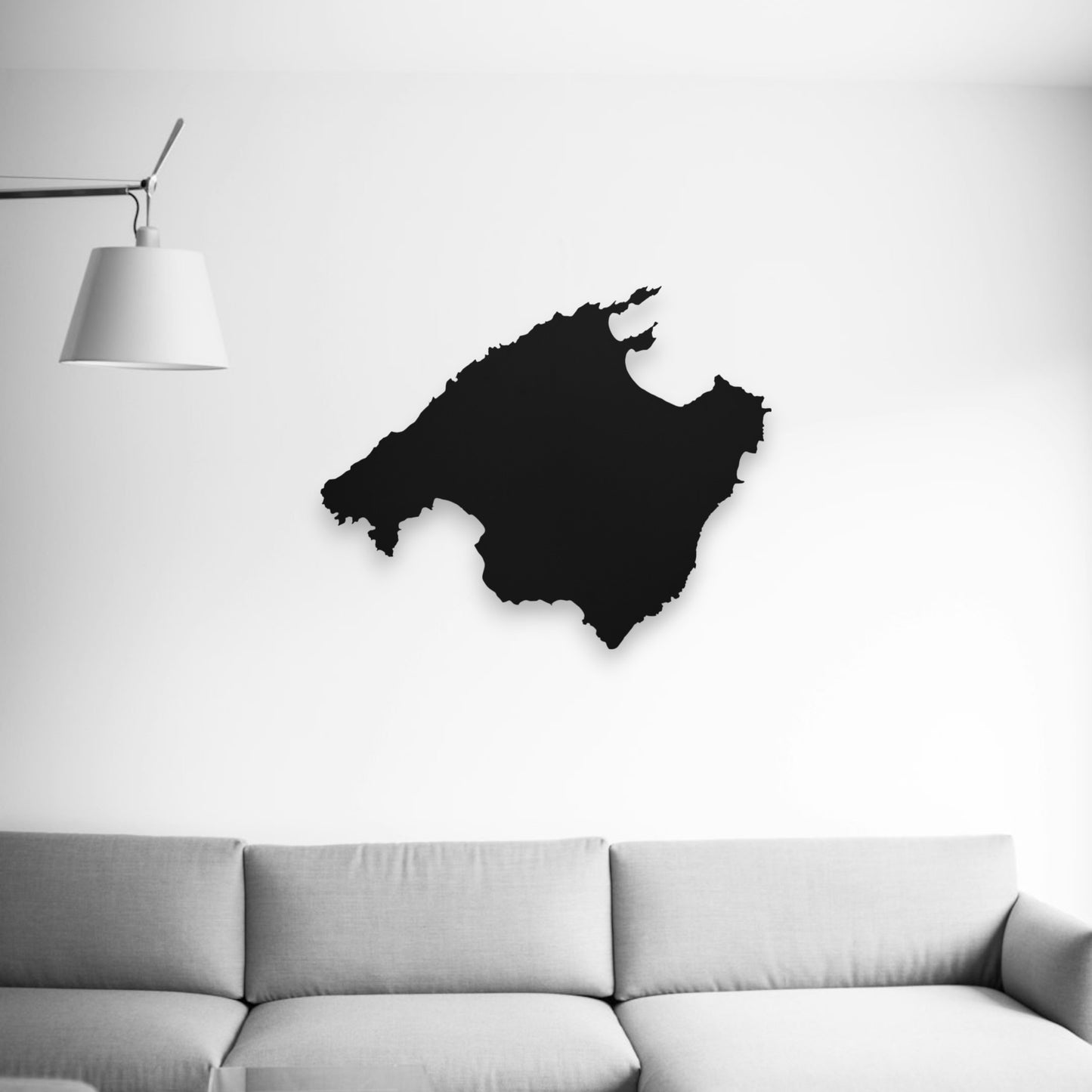 Mallorca Wanddekoration aus Metall in schwarzem Stahl DIEMETALLMACHER