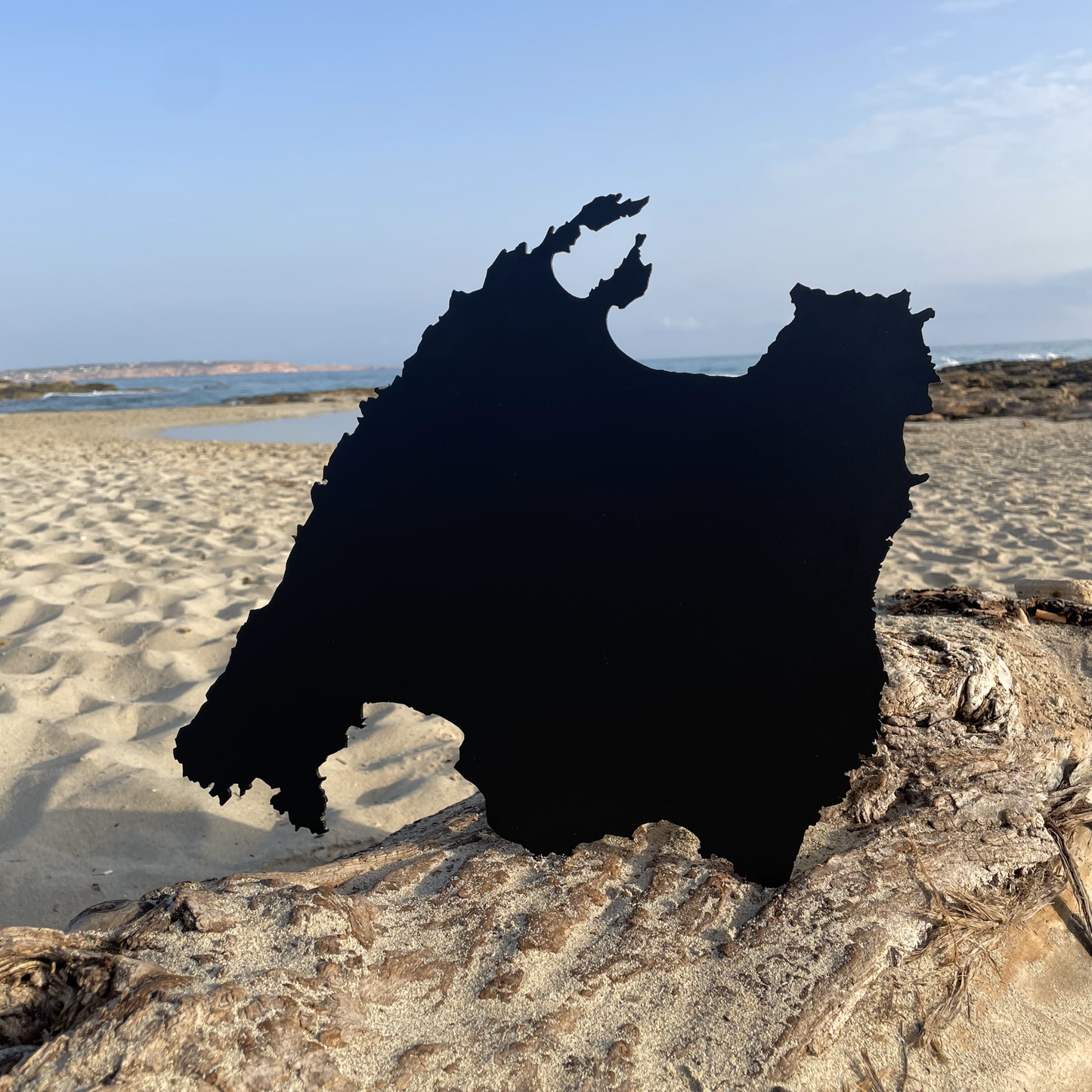 Mallorca Wanddekoration aus Metall in schwarzem Stahl Wallart