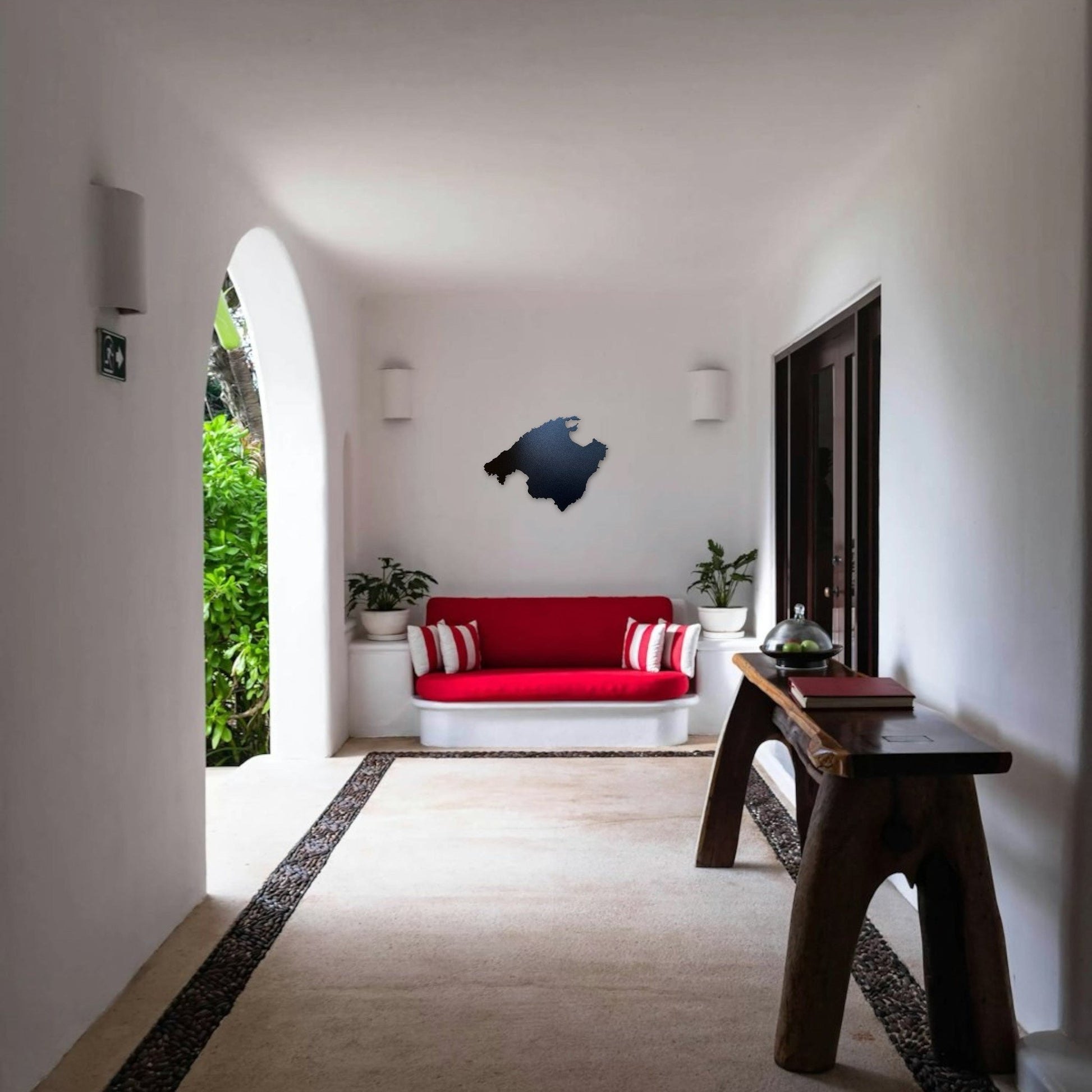 Mallorca Wanddekoration aus Metall in schwarzem Stahl Wandkunst