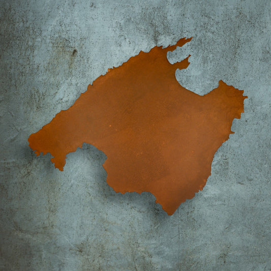 Mallorce Wanddekoration aus Metall in Edelrost Corten