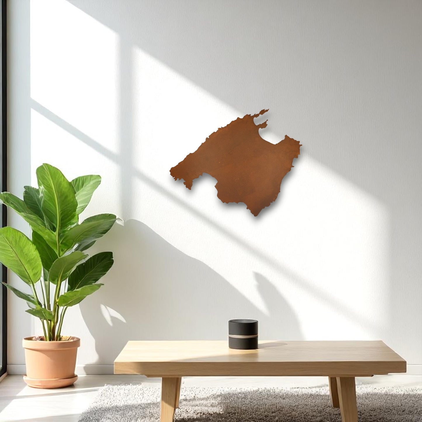 Mallorce Wanddekoration aus Metall in Edelrost Corten DIEMETALLMACHER