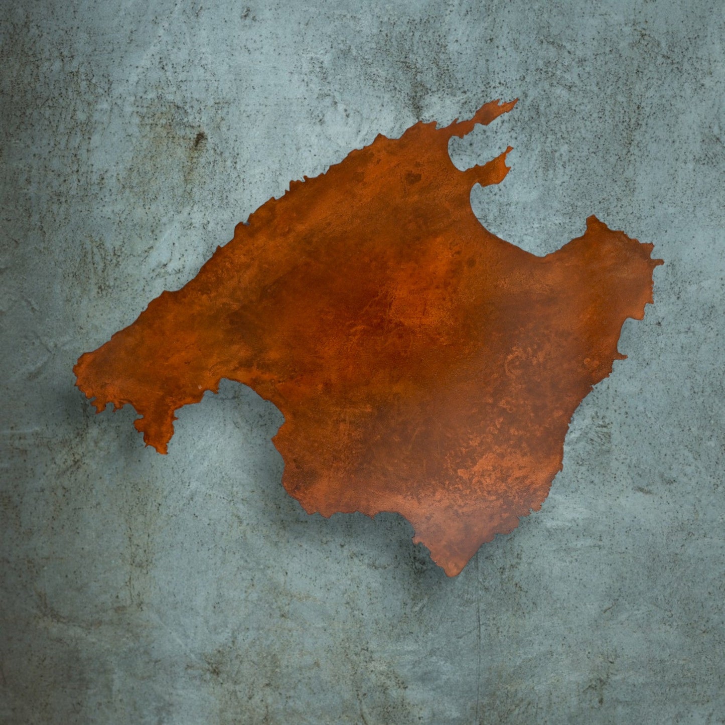 Mallorce Wanddekoration aus Metall in Edelrost Corten Wandbild