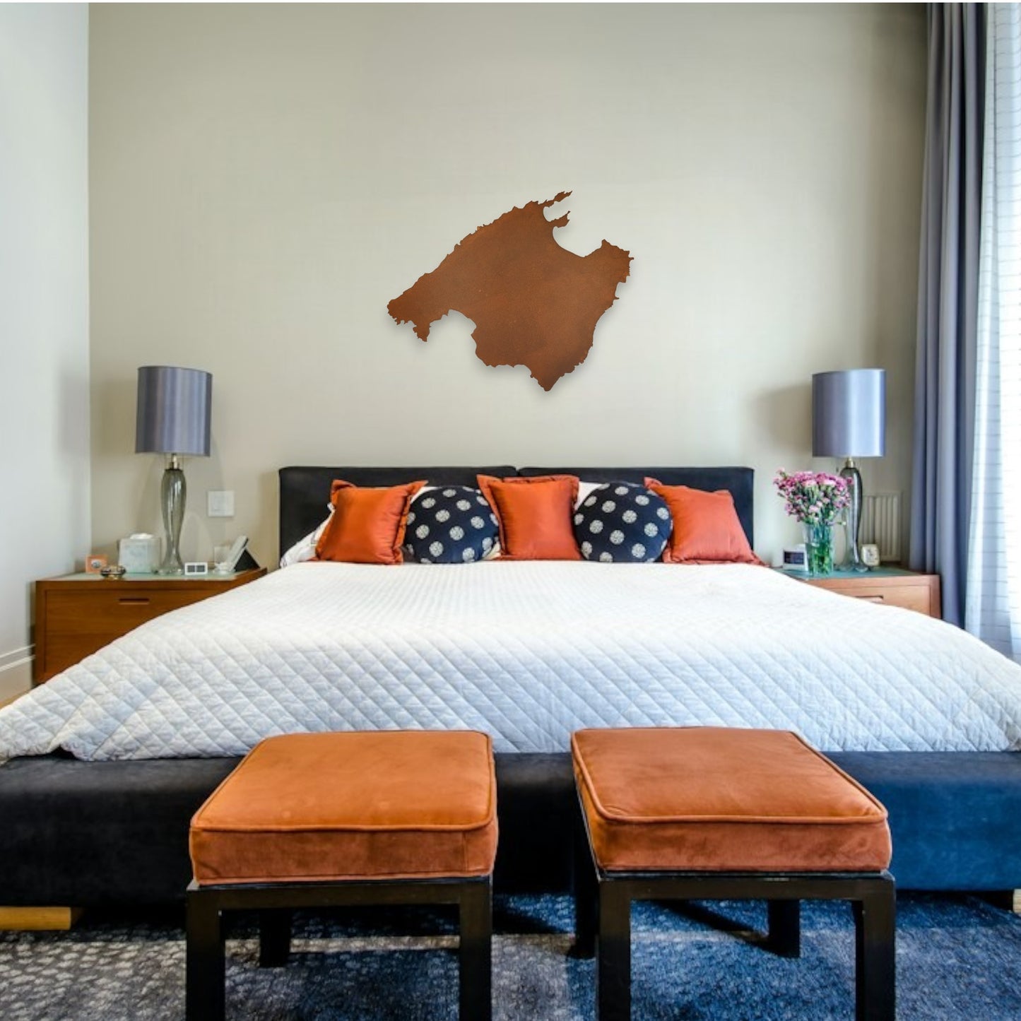 Mallorce Wanddekoration in Edelrost Corten DIEMETALLMACHER