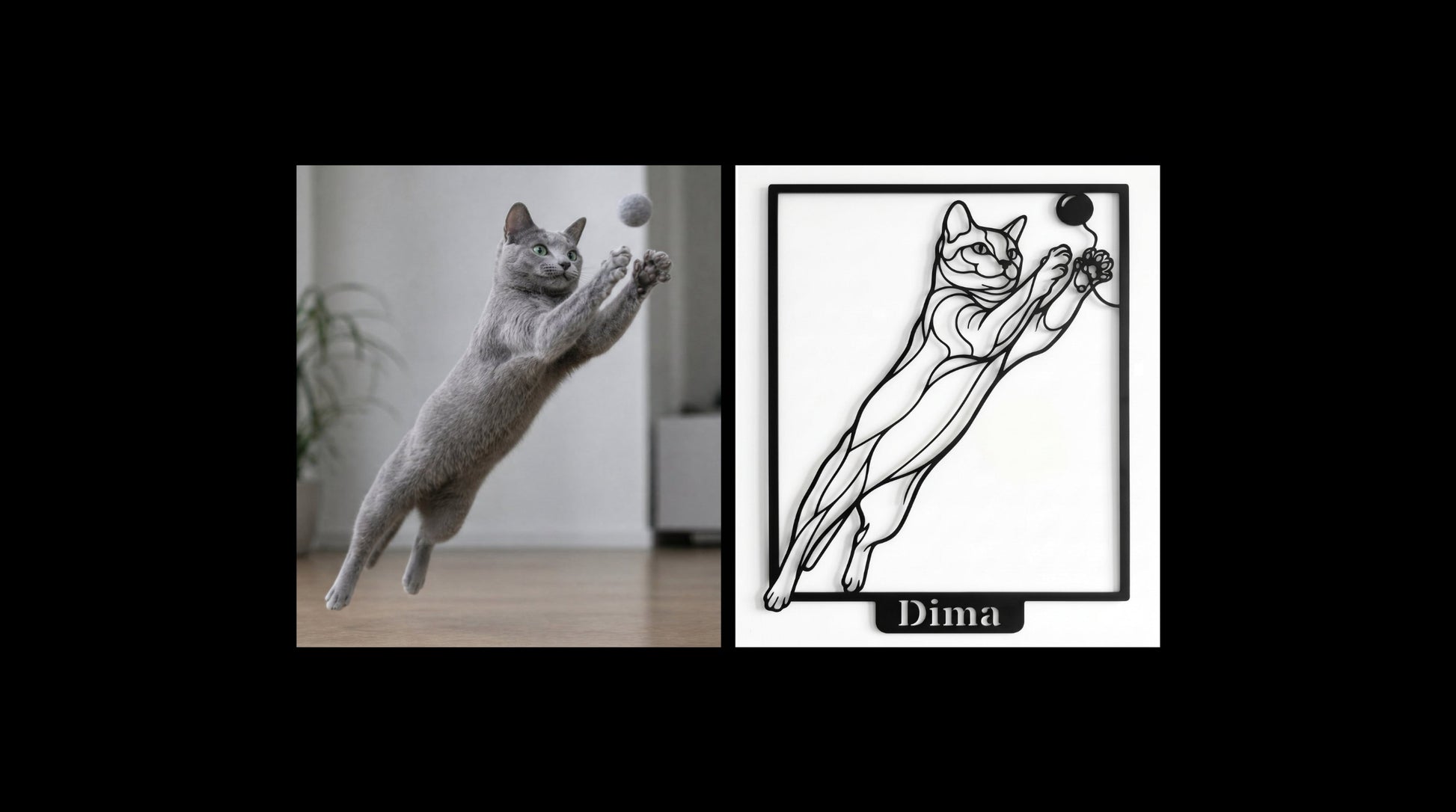 Individuelle Katzen-Wanddekoration aus Metall nach Ihrem Foto - DieMetallmacher