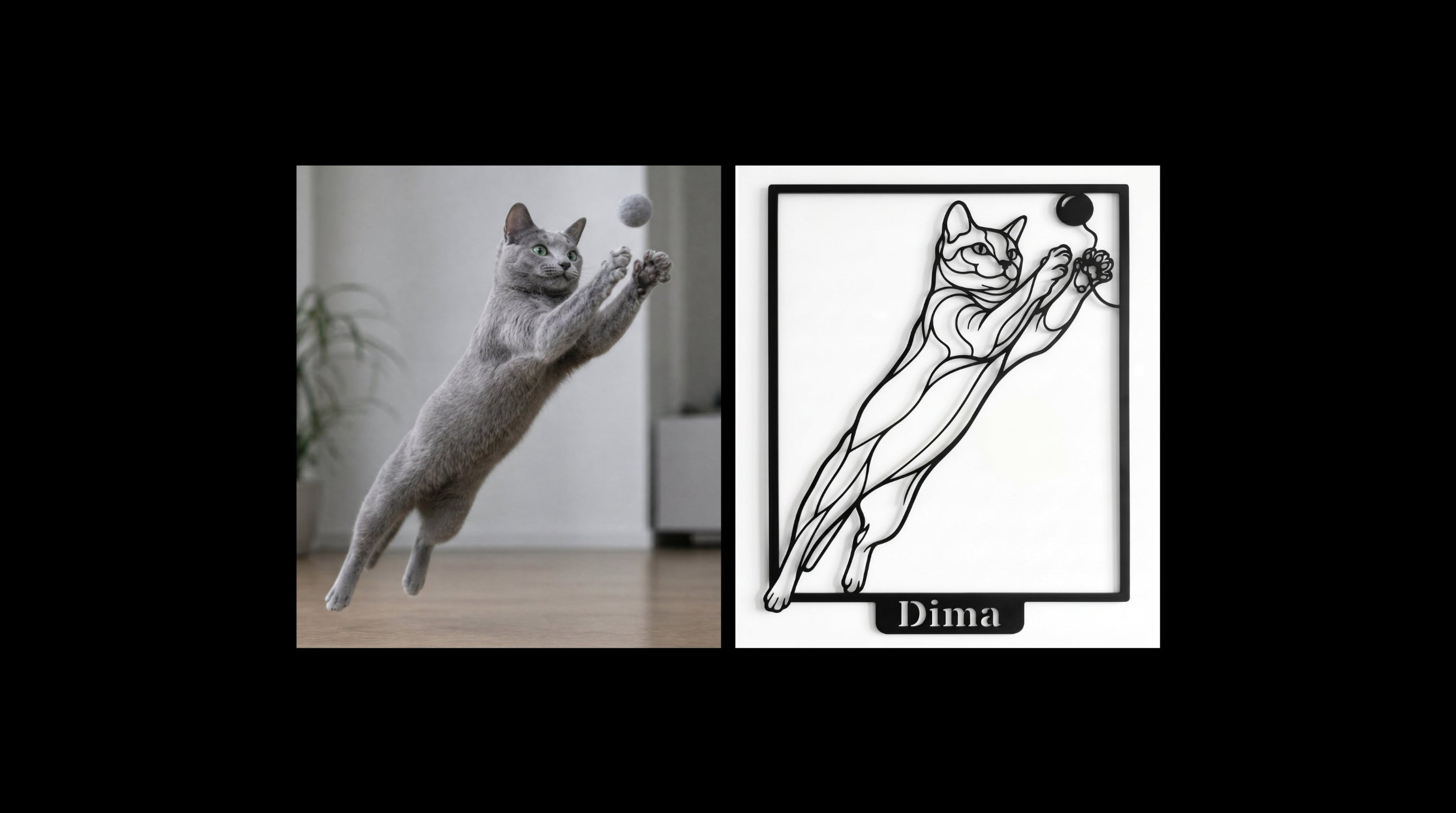 Individuelle Katzen-Wanddekoration aus Metall nach Ihrem Foto - DieMetallmacher