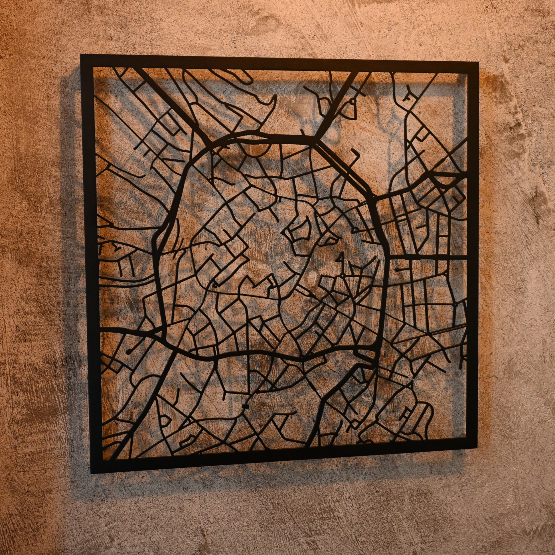 Aachen | Wanddekoration | Schwarzer Stahl