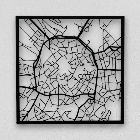 Aachen | Wanddekoration | Schwarzer Stahl