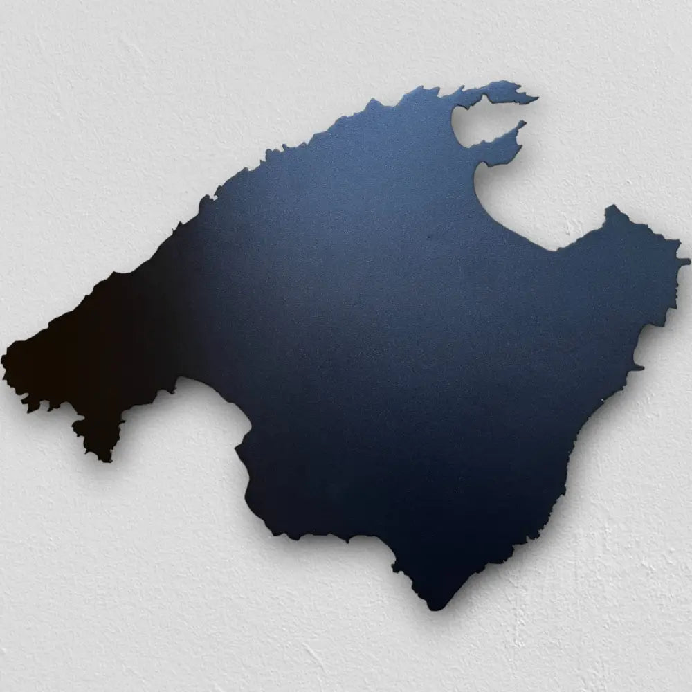 Individuelle Insel-Wanddeko aus schwarzem Stahl - Sylt, Mallorca und mehr