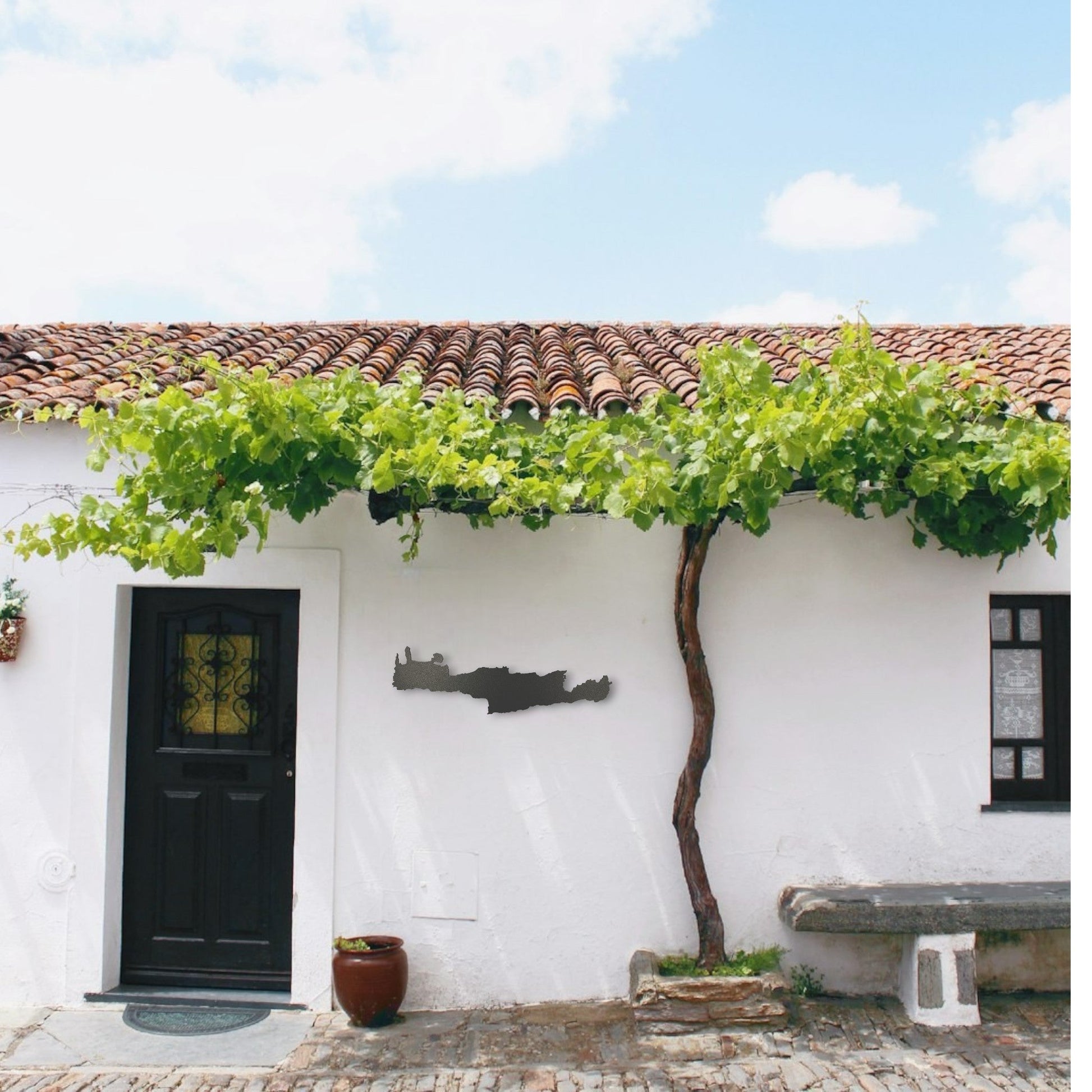 Kreta | Wanddekoration | Schwarzer Stahl