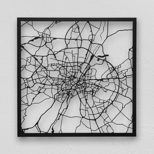 München | Wanddekoration | Schwarzer Stahl